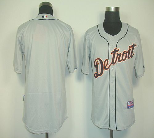Tigers Blank Grey Cool Base Stitched MLB Jersey
